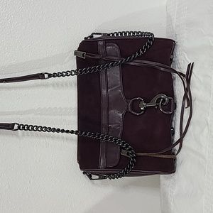 REBECA MINKOFF GENUINE LEATHER CROSSBODY BAG.
